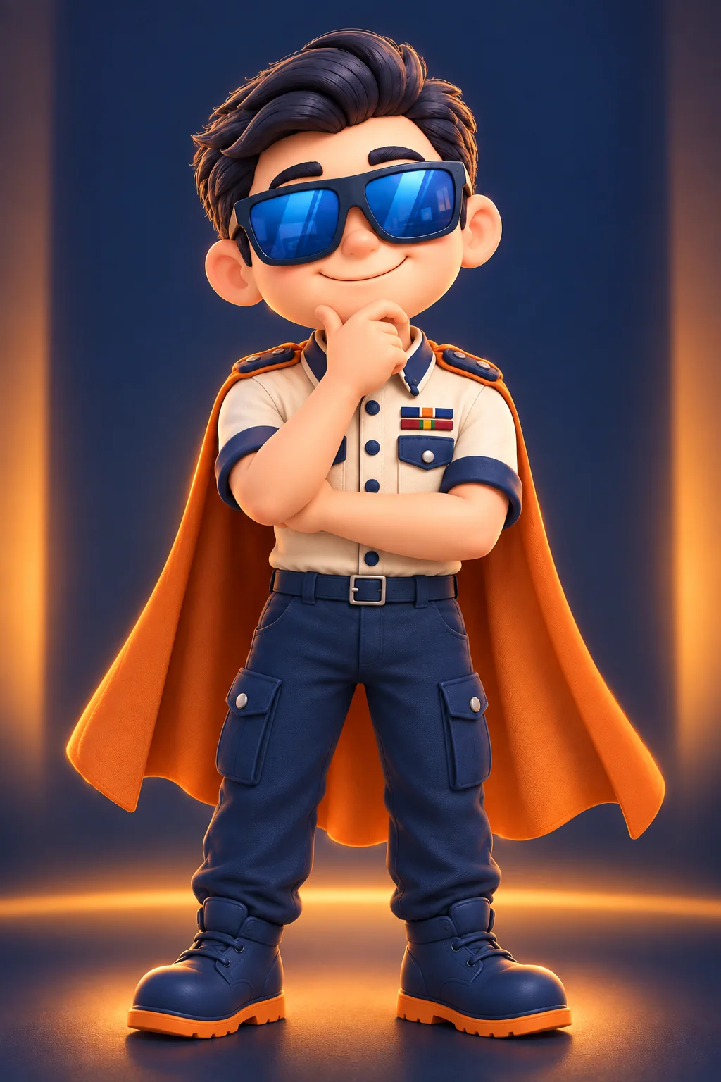 Geek Heros mascot thinking through a question