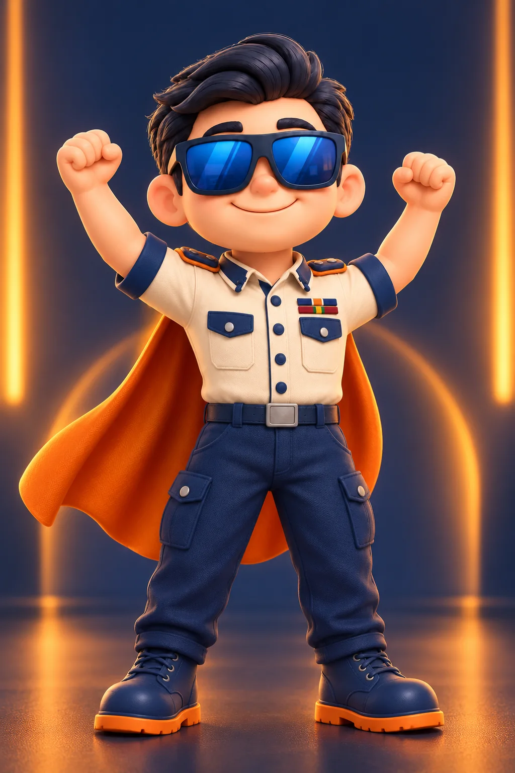 Geek Heros mascot celebrating a successful result